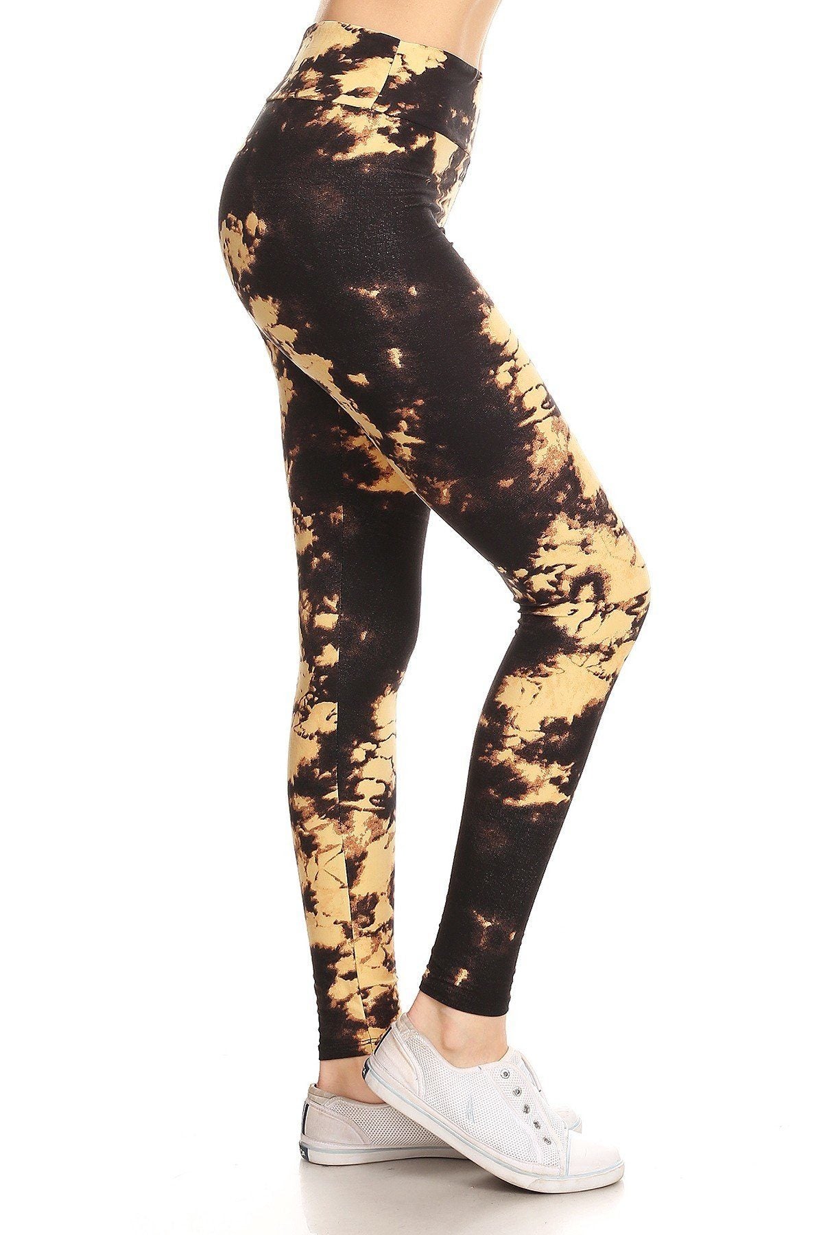 Yoga Style Banded Lined Tie Dye Print, Full Length Leggings In A Slim Fitting Style With A Banded High Waist. king-general-store-5710.myshopify.com