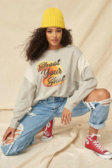 Heather Grey French Terry Knit Graphic Sweatshirt king-general-store-5710.myshopify.com