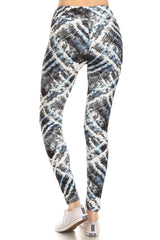 Yoga Style Banded Lined Tie Dye Printed Knit Legging With High Waist king-general-store-5710.myshopify.com