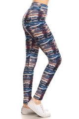 Yoga Style Banded Lined Tie Dye Printed Knit Legging With High Waist king-general-store-5710.myshopify.com