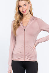 Long Sleeve Hoodie Workout Track Jacket in Light Pink king-general-store-5710.myshopify.com