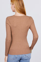 Viscose Henley Sweater in Khaki king-general-store-5710.myshopify.com