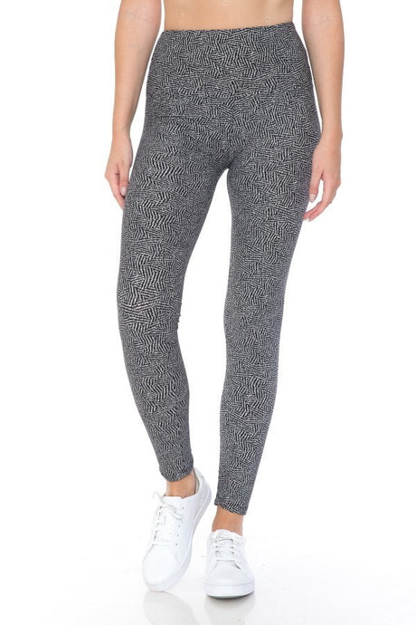 Yoga Style Banded Lined Multi Printed Knit Legging With High Waist king-general-store-5710.myshopify.com