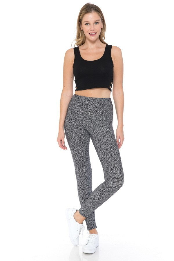 Yoga Style Banded Lined Multi Printed Knit Legging With High Waist king-general-store-5710.myshopify.com