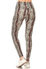 Yoga Style Banded Lined Snakeskin Printed Knit Legging With High Waist king-general-store-5710.myshopify.com