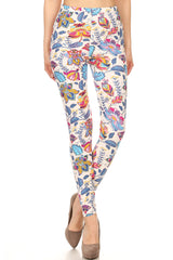 Floral Printed Lined Knit Legging With Elastic Waistband king-general-store-5710.myshopify.com