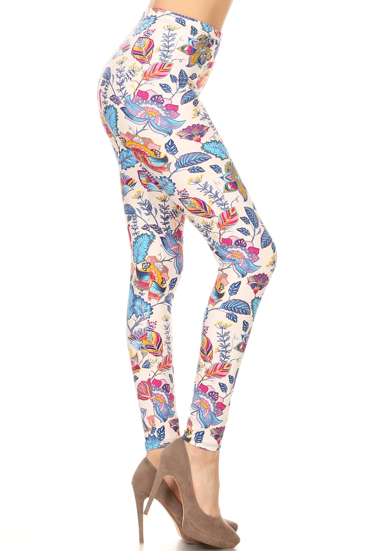 Floral Printed Lined Knit Legging With Elastic Waistband king-general-store-5710.myshopify.com