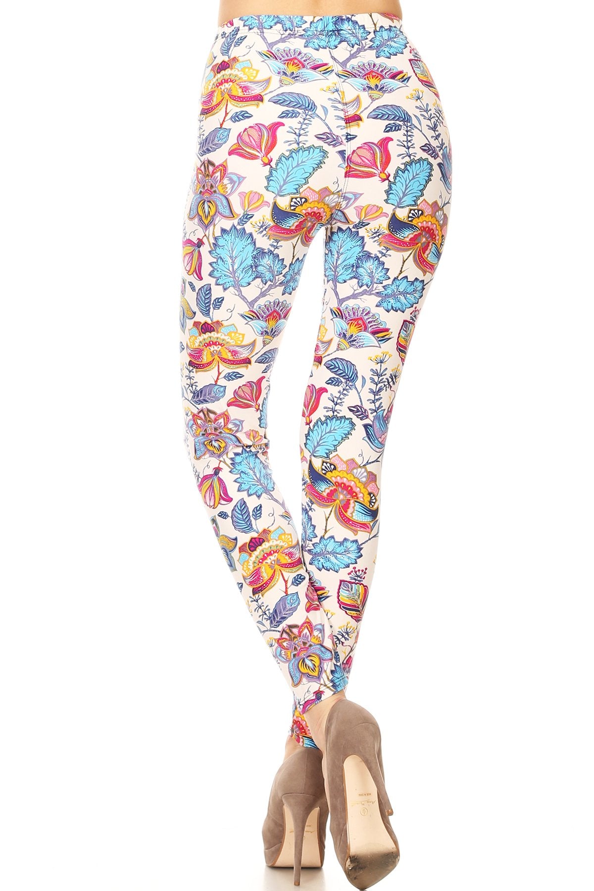 Floral Printed Lined Knit Legging With Elastic Waistband king-general-store-5710.myshopify.com