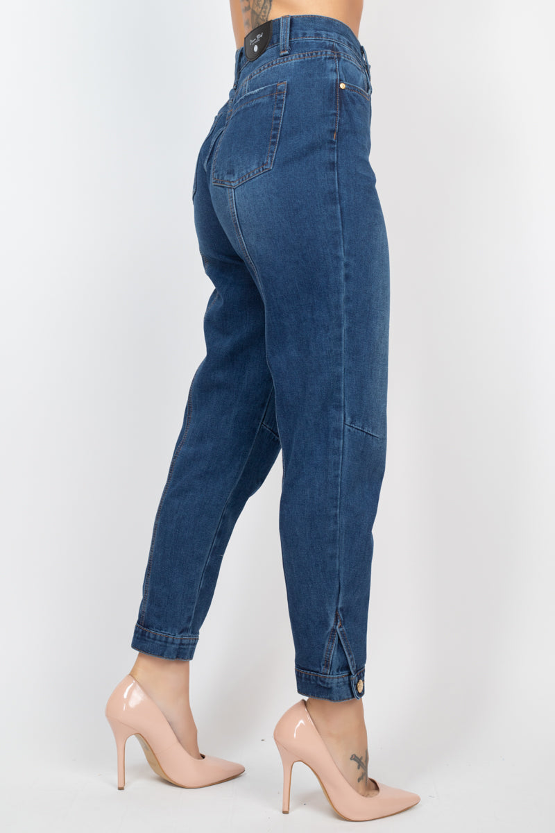 Cuffed-button Mom Jeans king-general-store-5710.myshopify.com