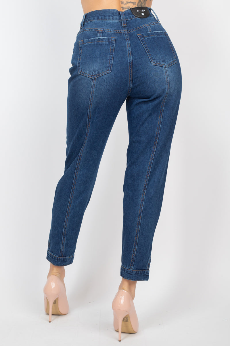 Cuffed-button Mom Jeans king-general-store-5710.myshopify.com