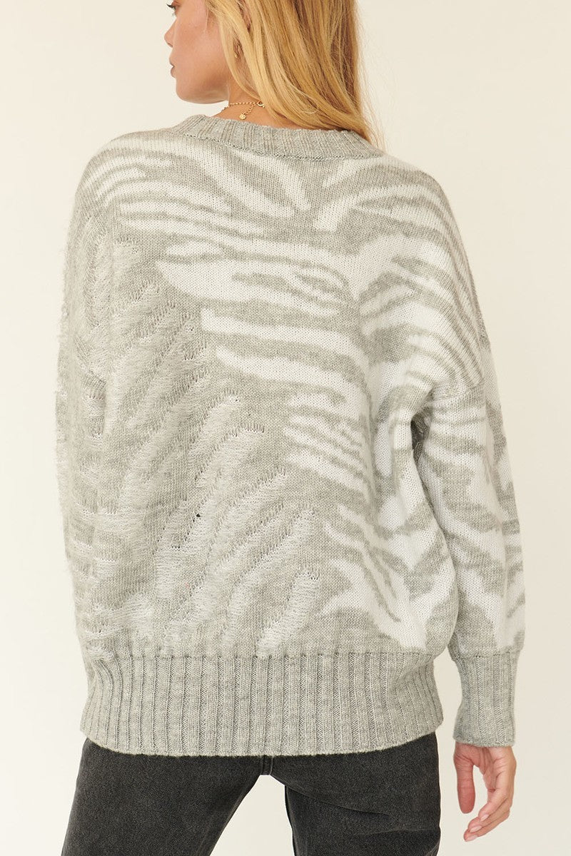Zebra Print Pullover Sweater