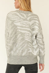 Zebra Print Pullover Sweater