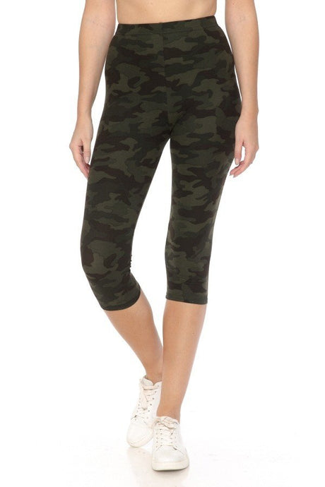 Multi Camo High Waist Cropped Fitted Style Leggings king-general-store-5710.myshopify.com