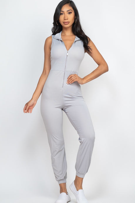 Zip Front Jumpsuit Grey king-general-store-5710.myshopify.com