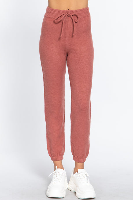 Drawstring Sweater Long Pants Raspberry Pink king-general-store-5710.myshopify.com