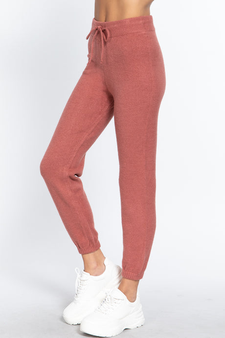 Drawstring Sweater Long Pants Raspberry Pink king-general-store-5710.myshopify.com