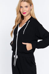 Fleece French Terry Jacket Black king-general-store-5710.myshopify.com