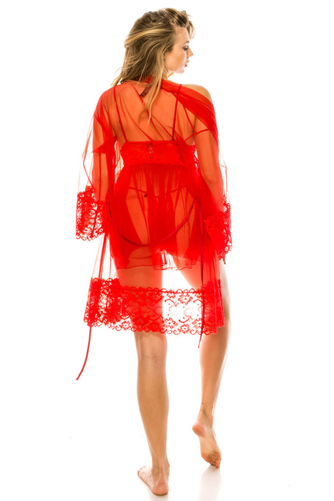 Mesh Robe Set in Barbados Cherry king-general-store-5710.myshopify.com