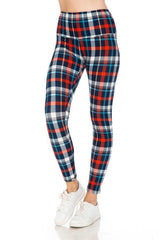 Plaid 5-inch Long Yoga Style Banded Lined Tie Dye Printed Knit Legging With High Waist 5 king-general-store-5710.myshopify.com