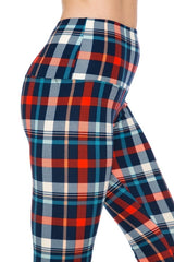 Plaid 5-inch Long Yoga Style Banded Lined Tie Dye Printed Knit Legging With High Waist 5 king-general-store-5710.myshopify.com