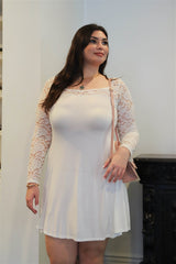 Plus Lace Detail Long Sleeve Mini Dress king-general-store-5710.myshopify.com