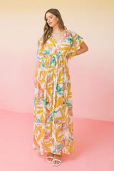 Printed Woven Maxi Cover Up in Ivory king-general-store-5710.myshopify.com