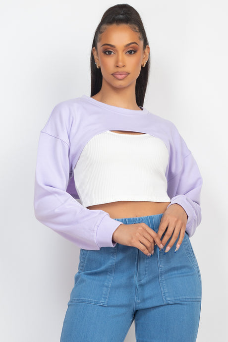 Ribbed Sleeveless Top With Shrug Sweater 3 king-general-store-5710.myshopify.com