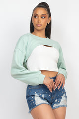 Ribbed Sleeveless Top With Shrug Sweater king-general-store-5710.myshopify.com