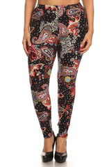 Multi-color Paisley Print, Banded, Full Length Leggings In A Fitted Style With A High Waisted king-general-store-5710.myshopify.com