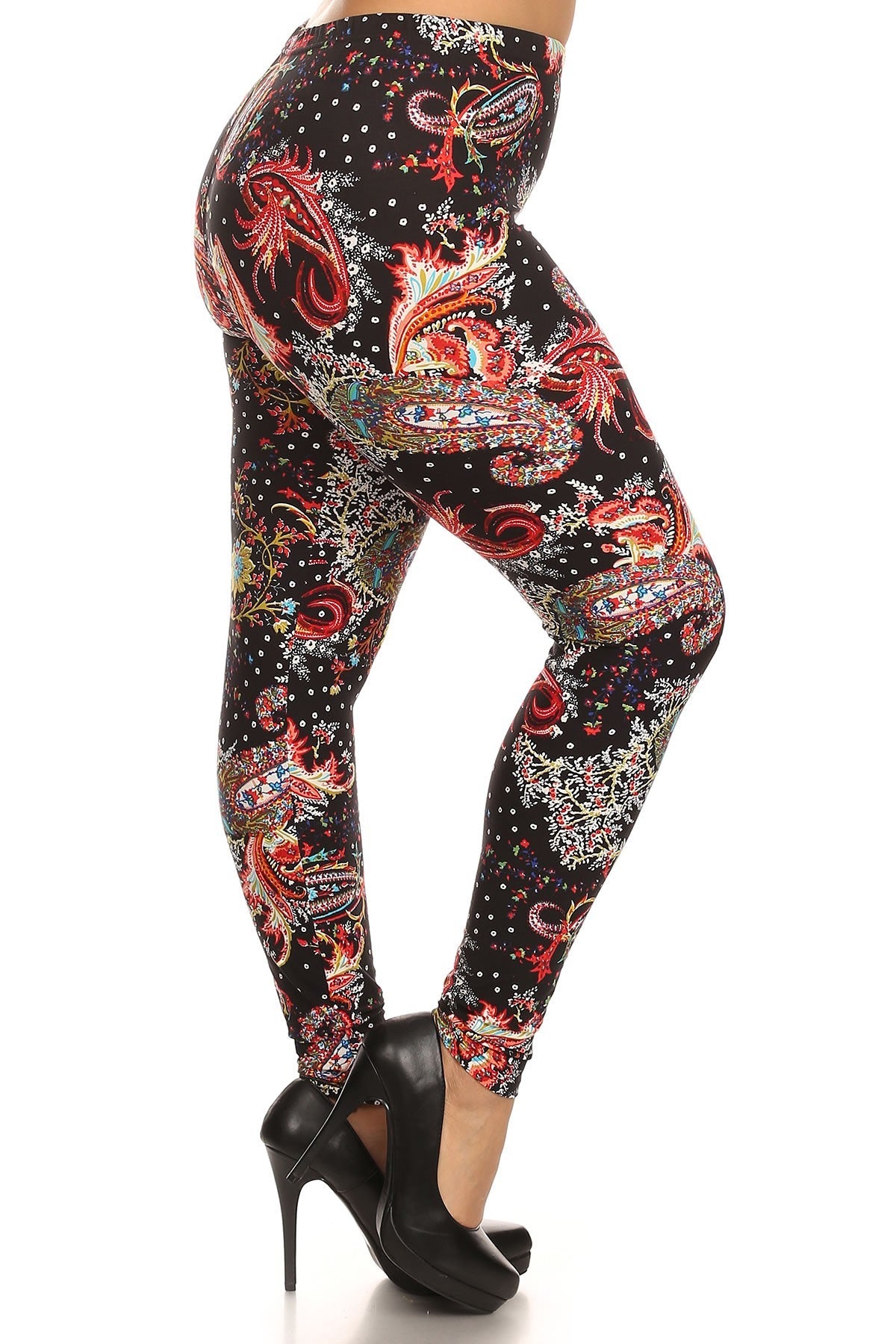 Multi-color Paisley Print, Banded, Full Length Leggings In A Fitted Style With A High Waisted king-general-store-5710.myshopify.com