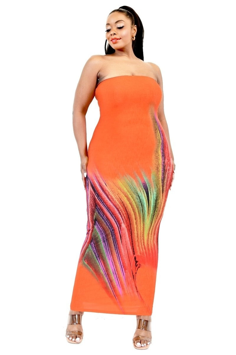 Plus Sleeveless Color Gradient Tube Top Maxi Dress king-general-store-5710.myshopify.com