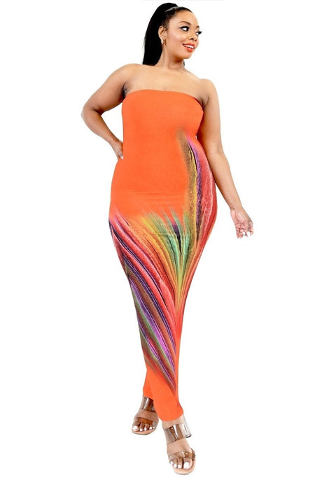 Plus Sleeveless Color Gradient Tube Top Maxi Dress king-general-store-5710.myshopify.com