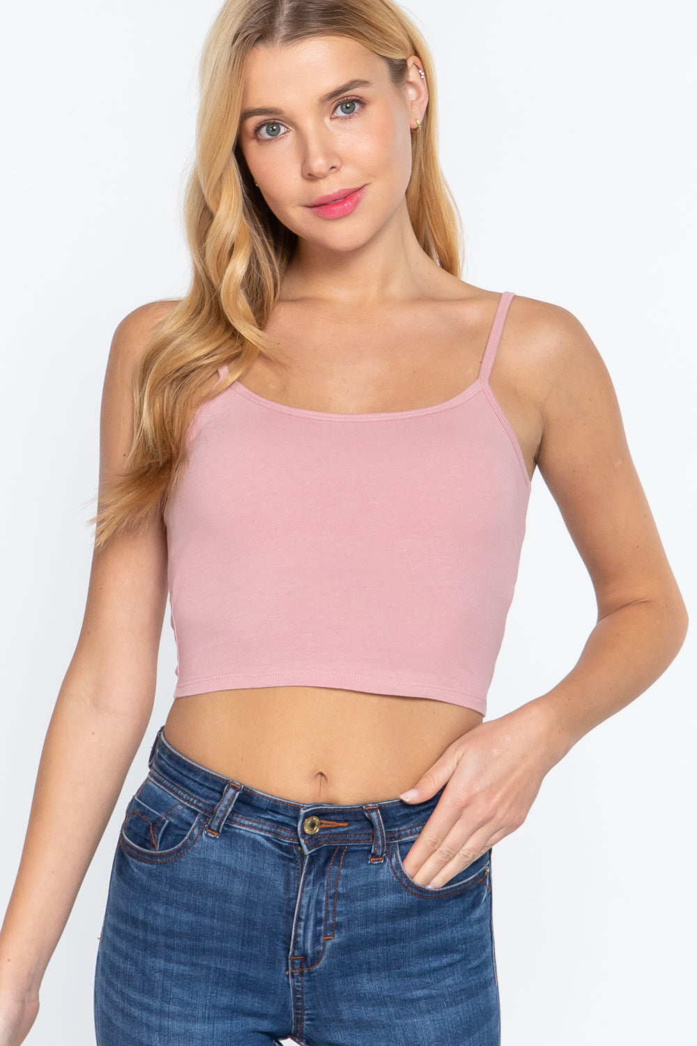 Round Neck W/removable Bra Cup Cotton Spandex Bra Top 1 king-general-store-5710.myshopify.com