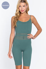 Round Neck Pointelle Detail Seamless Rib Romper king-general-store-5710.myshopify.com