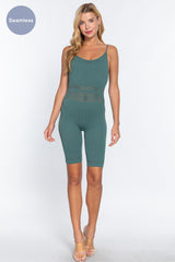 Round Neck Pointelle Detail Seamless Rib Romper king-general-store-5710.myshopify.com