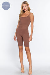 Round Neck Pointelle Detail Seamless Rib Romper king-general-store-5710.myshopify.com