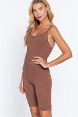 Round Neck Pointelle Detail Seamless Rib Romper king-general-store-5710.myshopify.com