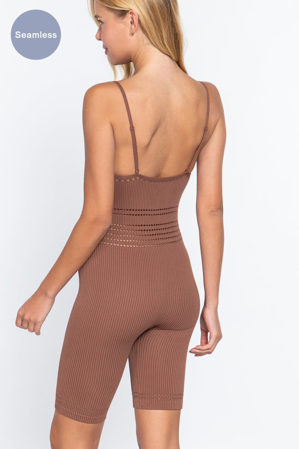 Round Neck Pointelle Detail Seamless Rib Romper king-general-store-5710.myshopify.com