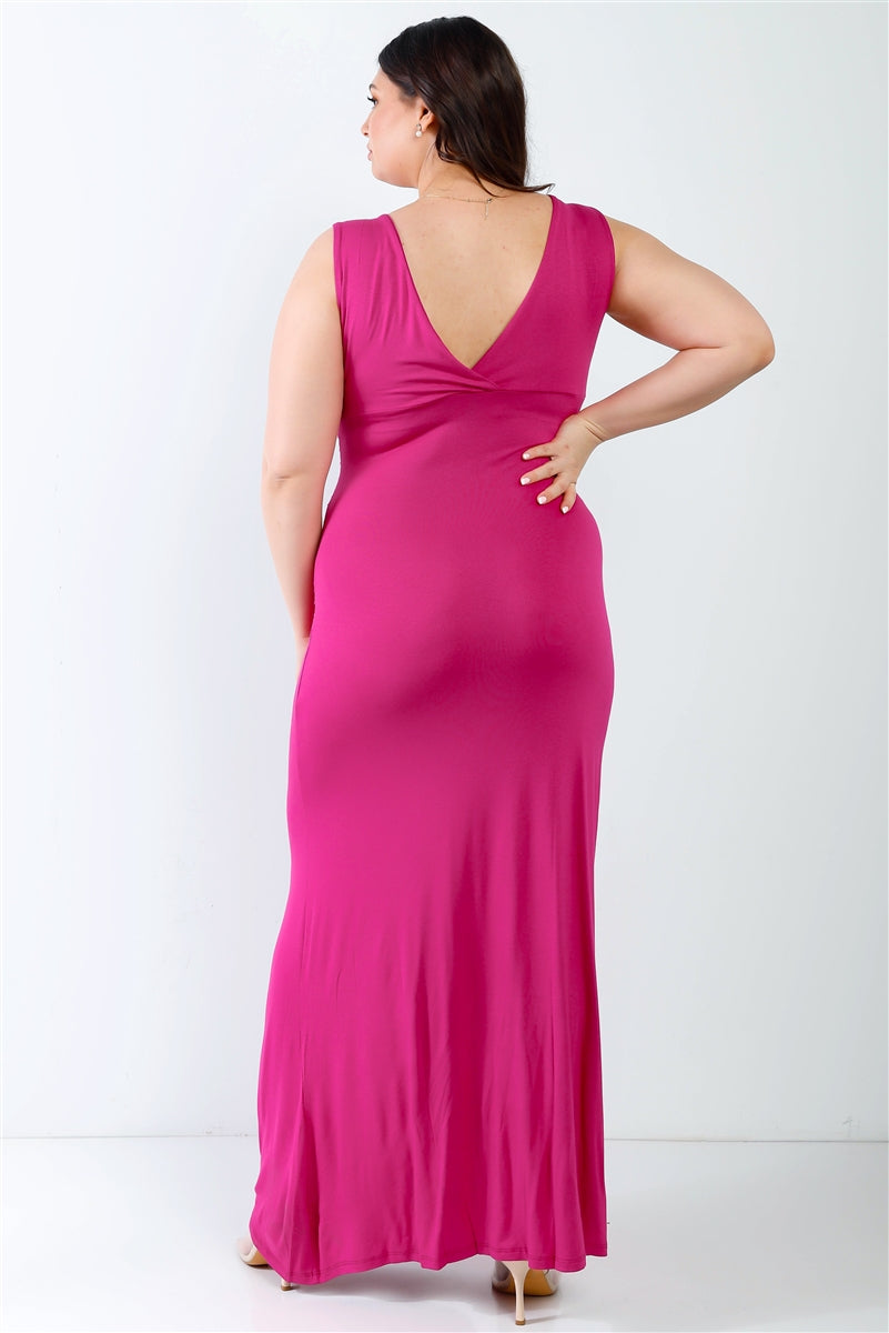 Plus V-Neck Sleeveless Maxi Dress 4 king-general-store-5710.myshopify.com