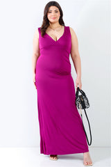 Plus V-Neck Sleeveless Maxi Dress 1 king-general-store-5710.myshopify.com
