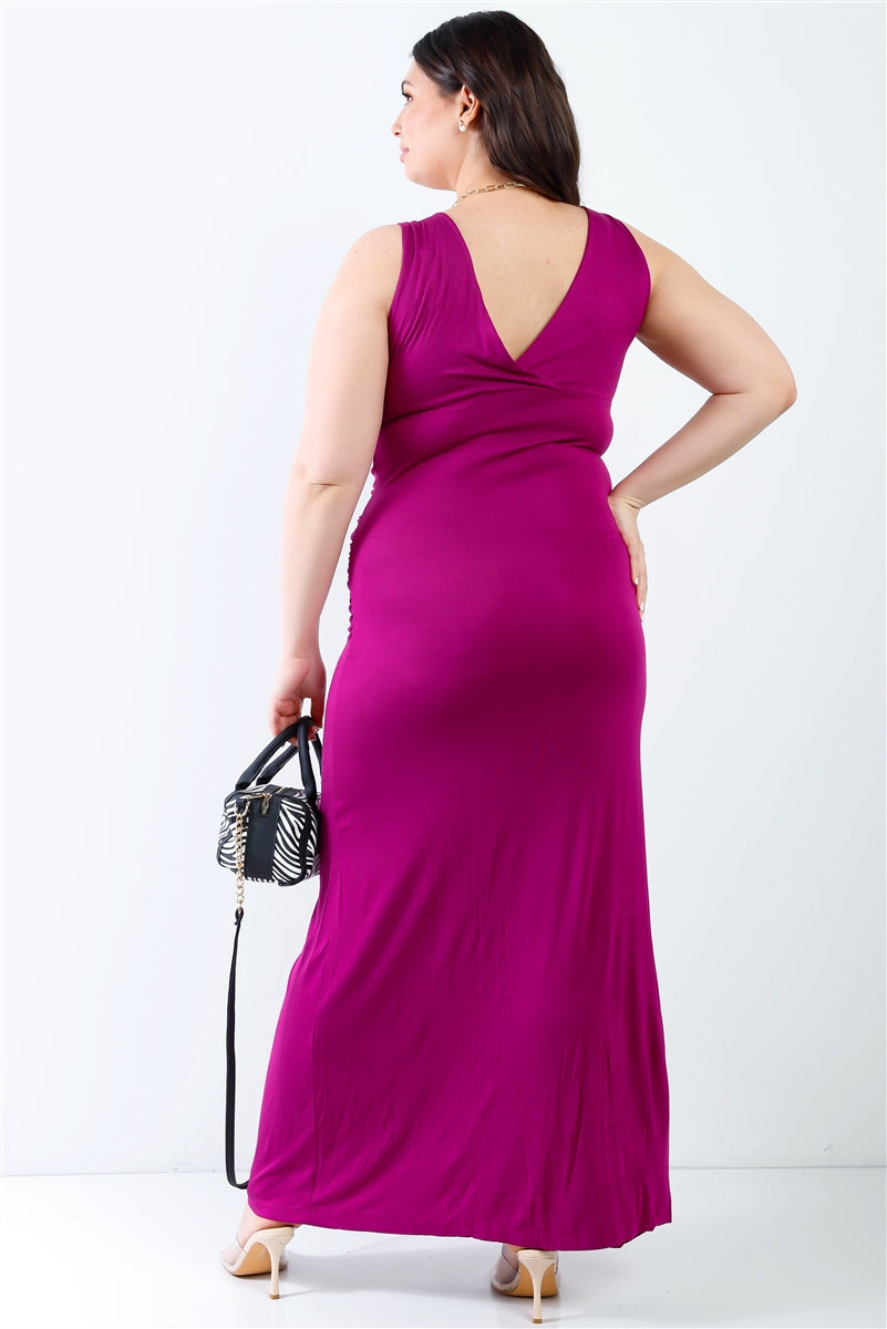 Plus V-Neck Sleeveless Maxi Dress 1 king-general-store-5710.myshopify.com
