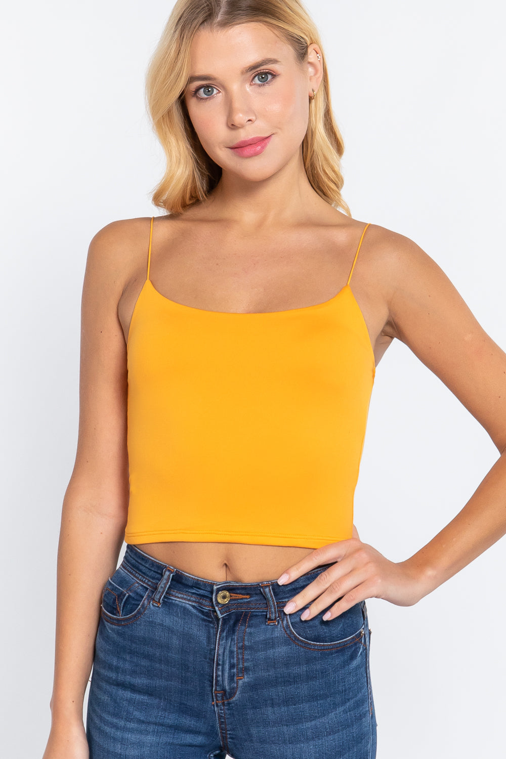 Elastic Strap Two Ply Dty Brushed Knit Cami Top king-general-store-5710.myshopify.com