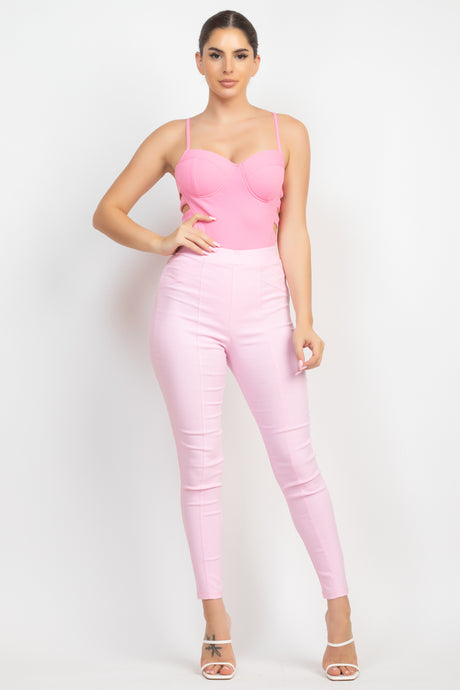 Sweetheart Side Cutouts Bodysuit in Pink king-general-store-5710.myshopify.com