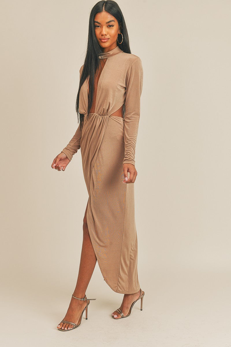 Pecan Brown Open Front Dress king-general-store-5710.myshopify.com