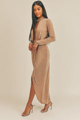 Pecan Brown Open Front Dress king-general-store-5710.myshopify.com