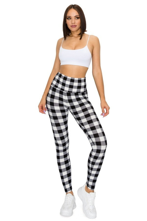 Checker Printed Knit Legging With High Waist king-general-store-5710.myshopify.com