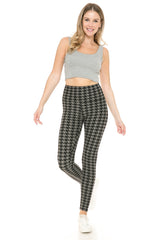 Houndstooth Print High Waist Leggings king-general-store-5710.myshopify.com