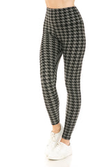 Houndstooth Print High Waist Leggings king-general-store-5710.myshopify.com