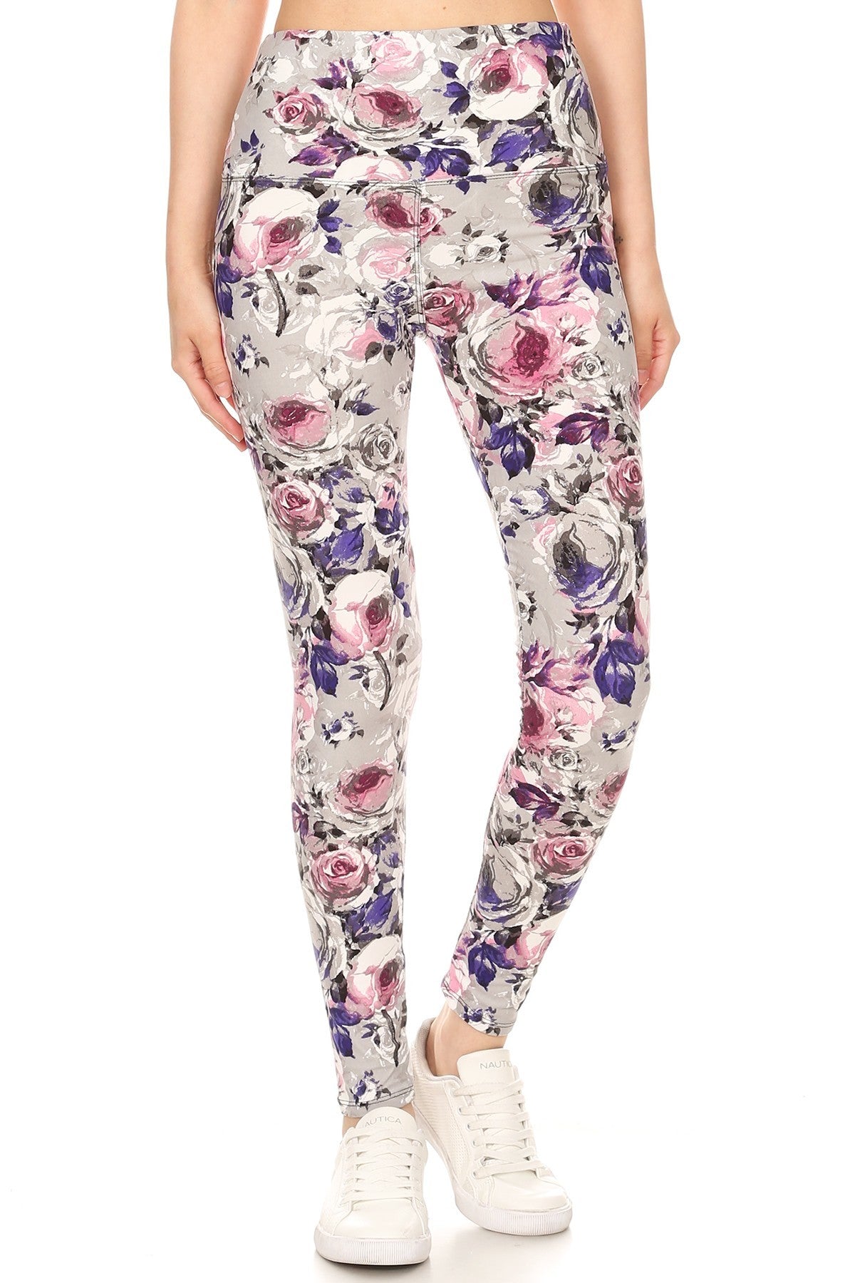 Floral Printed Knit Legging With High Waist king-general-store-5710.myshopify.com