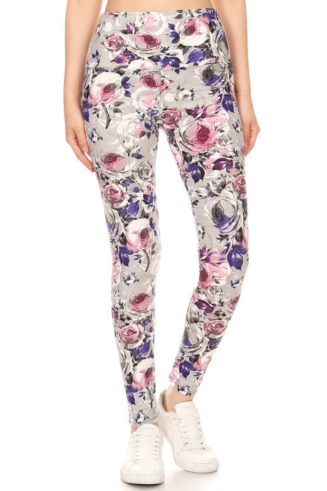 Floral Printed Knit Legging With High Waist king-general-store-5710.myshopify.com